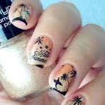 Summer nails with tree design