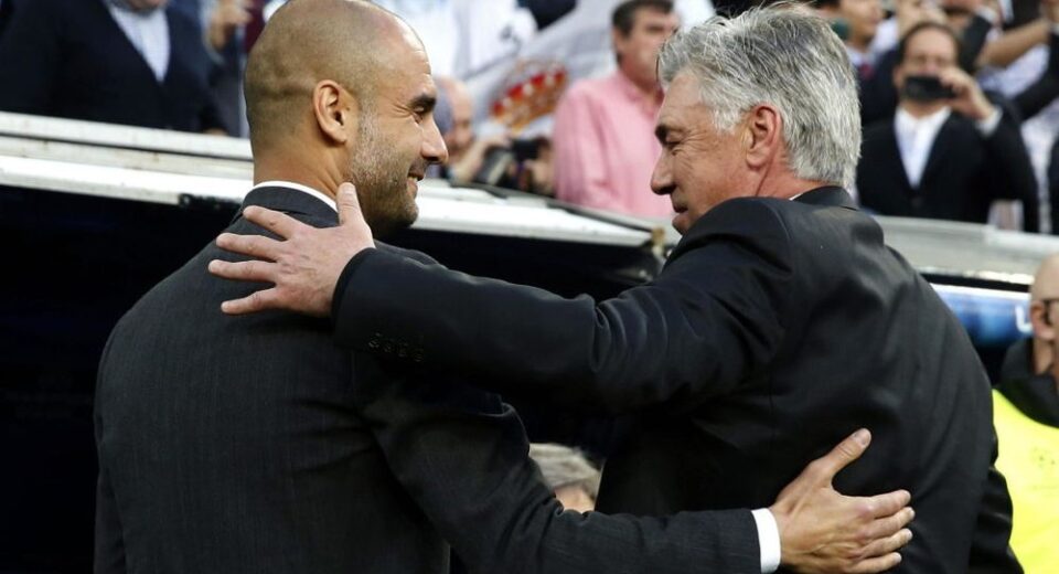 A picture of Pep Guardiola and Carlo Ancelotti