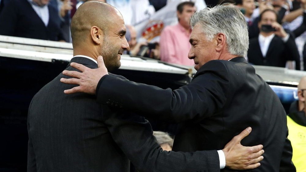 A picture of Pep Guardiola and Carlo Ancelotti